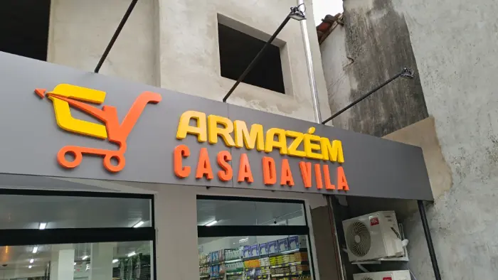 Letras caixa 3D de mercado, em close
